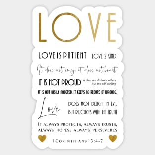 Love is patient Love is kind Bible Verse Christian Typography Sticker